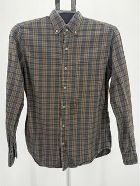 Vintage J.Crew Brushed Twill Plaid Slim Untucked Button-Down Shirt S